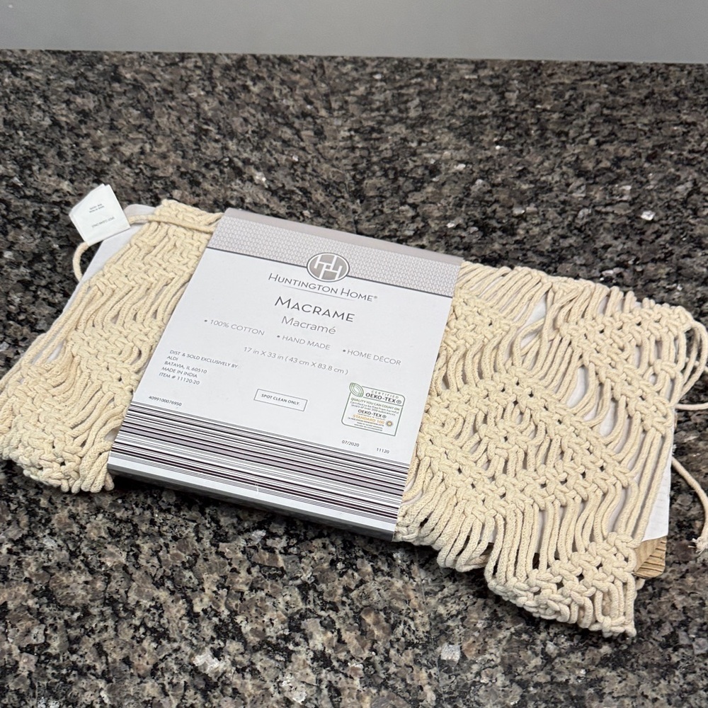 Huntington Home Cream Macrame Decor NWT - Picture 6 of 7